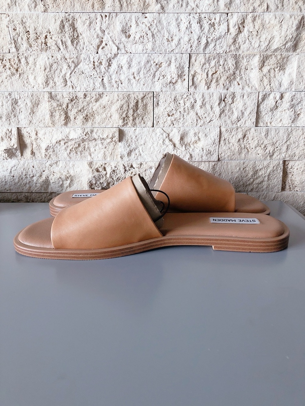 Steve Madden Leather Slide Mules Tan women’s sandals size 11 - Picture 10 of 13
